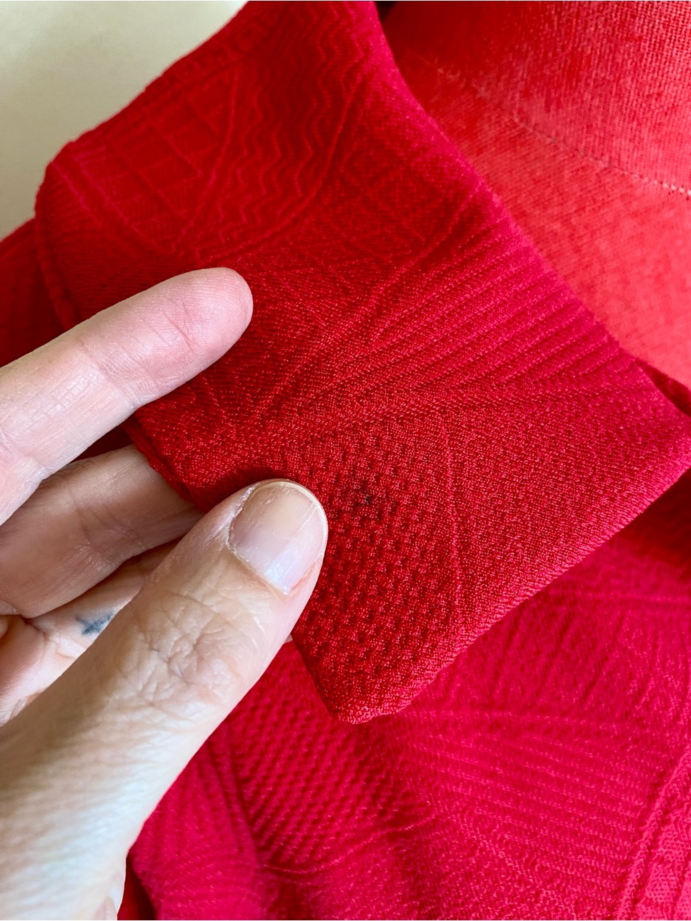 Vintage 60s Textured Red/Pink Overcoat - Picture 6 of 7